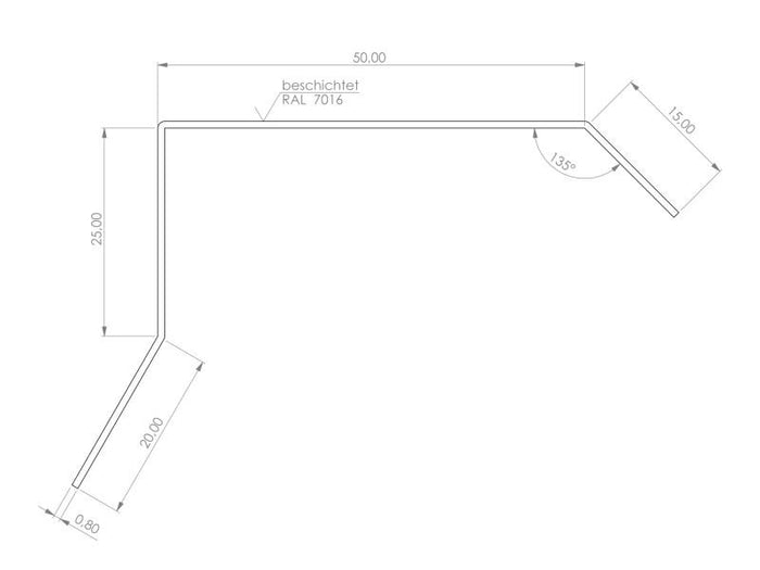 Blendenabdeckung Flachdach Typ 1c - bis 50 mm Blendendicke - 10 Stück