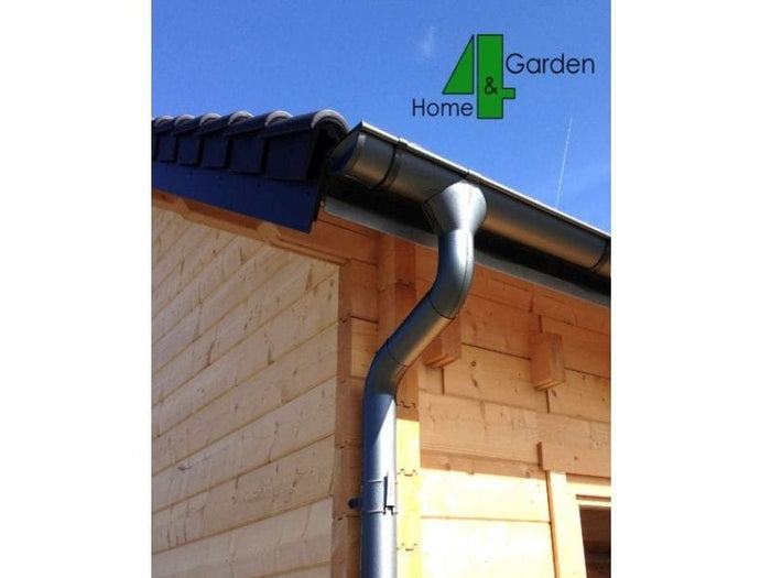 Dachrinnen Set RG 100 dunkelgrau 500 cm Satteldach, zweiseitig