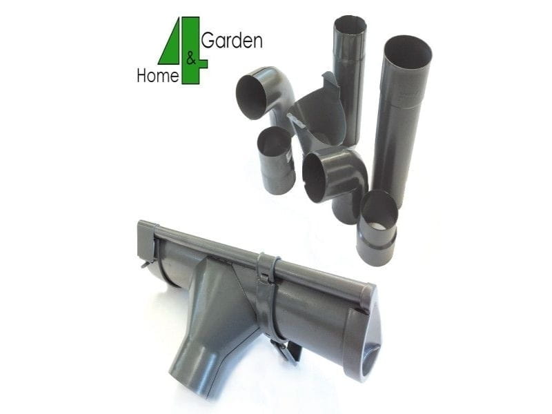 Dachrinnen Set RG 100 dunkelgrau 500 cm Satteldach, zweiseitig