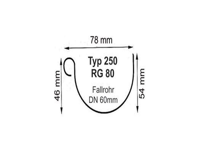 Dachrinnen Set RG 80 braun 300 cm Satteldachverlängerung