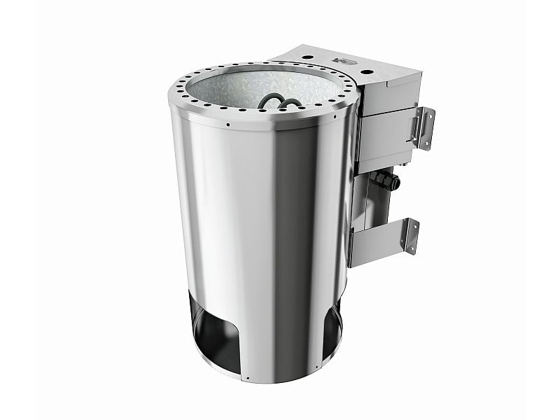 Daria - Karibu Sauna Plug & Play 3,6 kW Bio Ofen, ext. Steuerung - ohne Dachkranz - Klarglas Ganzgla