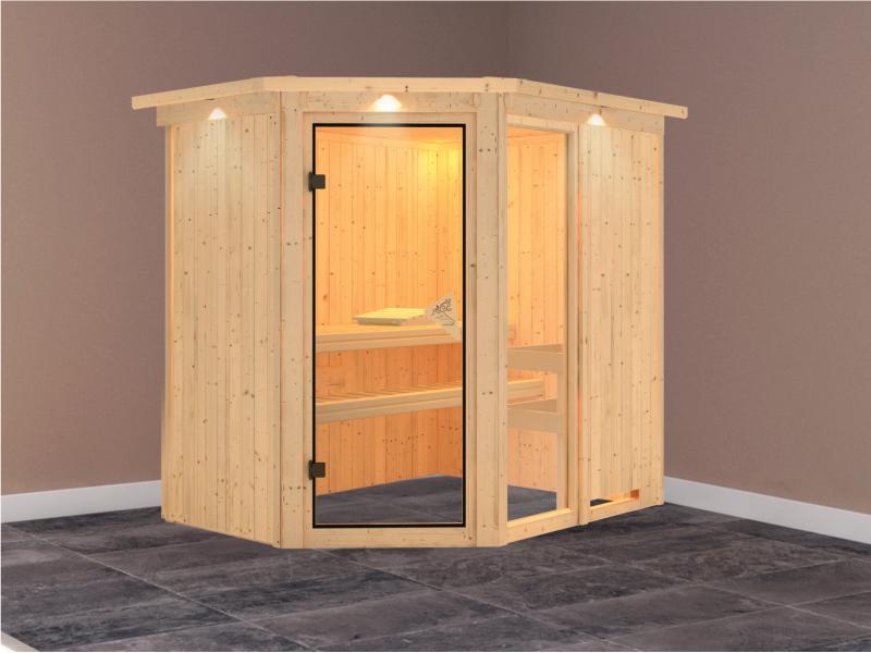 Fiona 1 - Karibu Sauna ohne Ofen - mit Dachkranz -