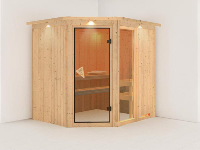Fiona 2 - Karibu Sauna ohne Ofen - mit Dachkranz -