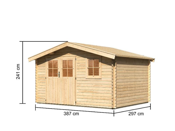 Gartenhaus 38 mm Felsenau 5 naturbelassen