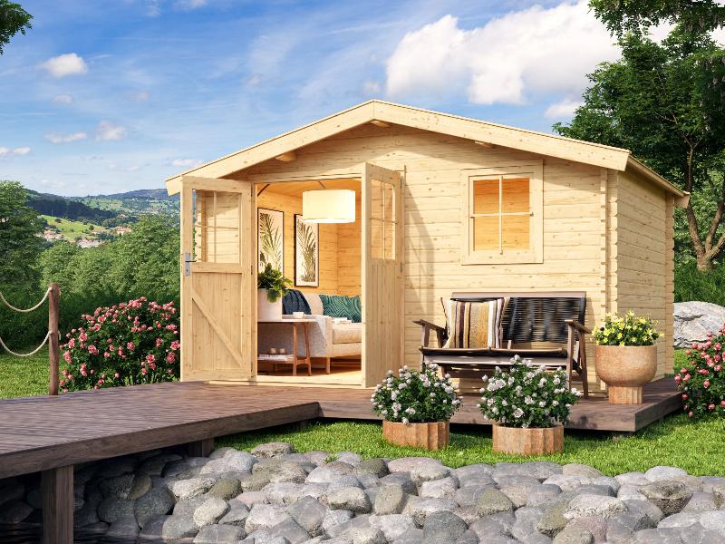 Gartenhaus 38 mm Felsenau 5 naturbelassen