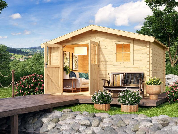 Gartenhaus 38 mm Felsenau 5 naturbelassen