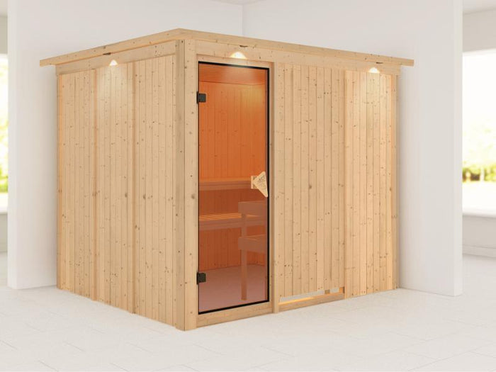 Gobin - Karibu Sauna ohne Ofen - mit Dachkranz -