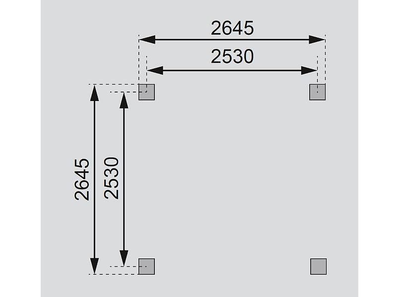 Karibu 4-Eck Pavillon Classic Bergen 1 kdi Sparset inkl. Schindeln