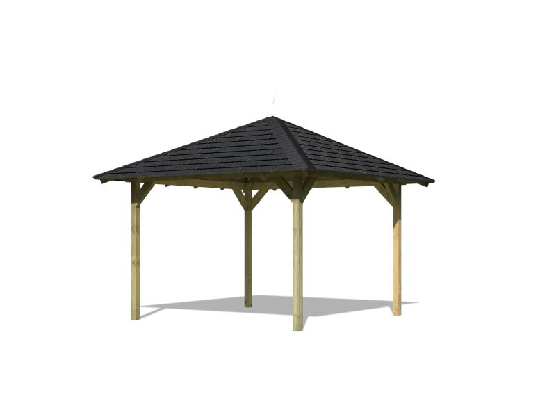 Karibu 4-Eck Pavillon Eco Cordoba Sparset inkl. Schindeln