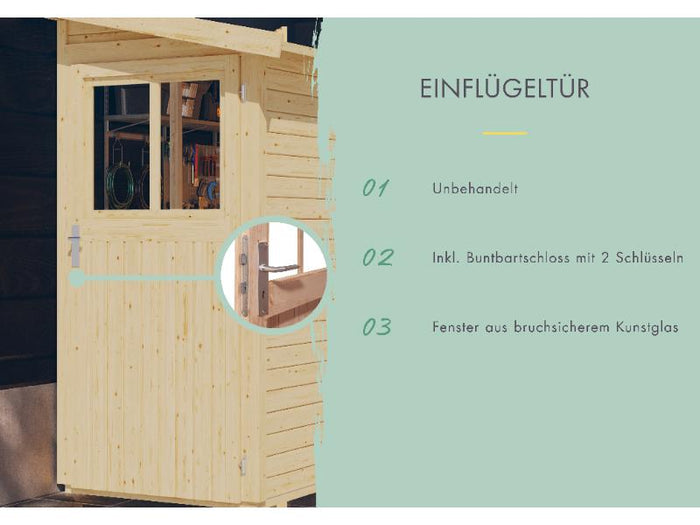 Karibu Anlehngartenhaus Görlitz natur 19 mm