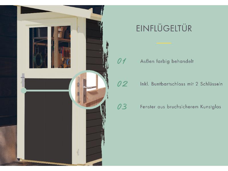 Karibu Anlehngartenhaus Görlitz terragrau 19 mm