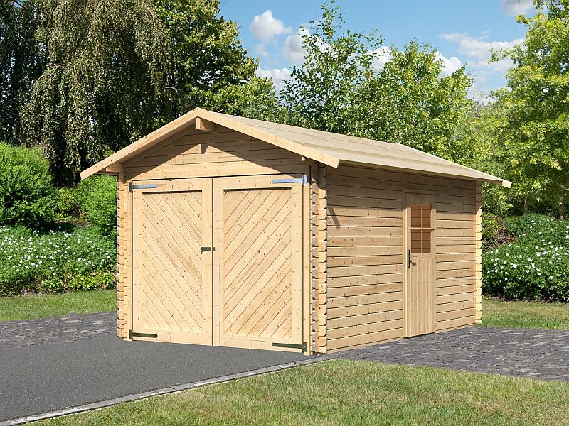 Karibu Blockbohlengarage 28 mm natur