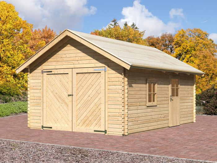 Karibu Blockbohlengarage 40 mm natur