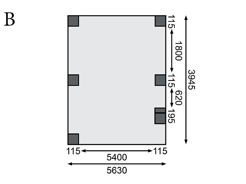 Karibu Carport Classic Doppel 1 mit 1 Einfahrtsbogen kdi