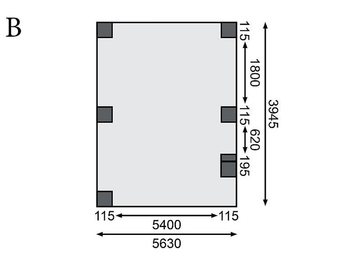 Karibu Carport Classic Doppel 1 mit 1 Einfahrtsbogen kdi