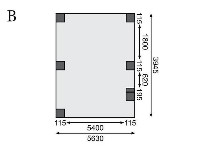 Karibu Carport Classic Doppel 1 mit 1 Einfahrtsbogen kdi
