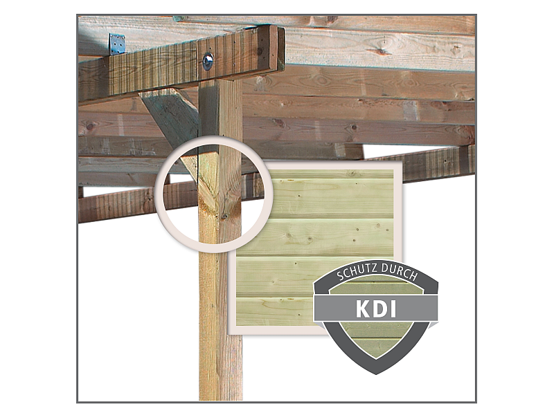 Karibu Carport Classic Doppel 1 mit 1 Einfahrtsbogen kdi