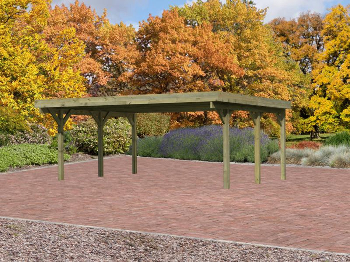 Karibu Carport Classic Doppel 1 ohne Einfahrtsbogen kdi