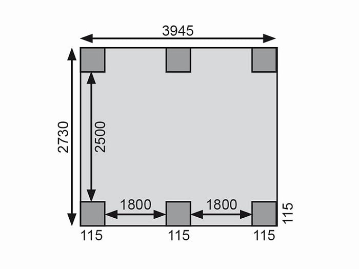 Karibu Carport Classic Doppel 1 ohne Einfahrtsbogen kdi