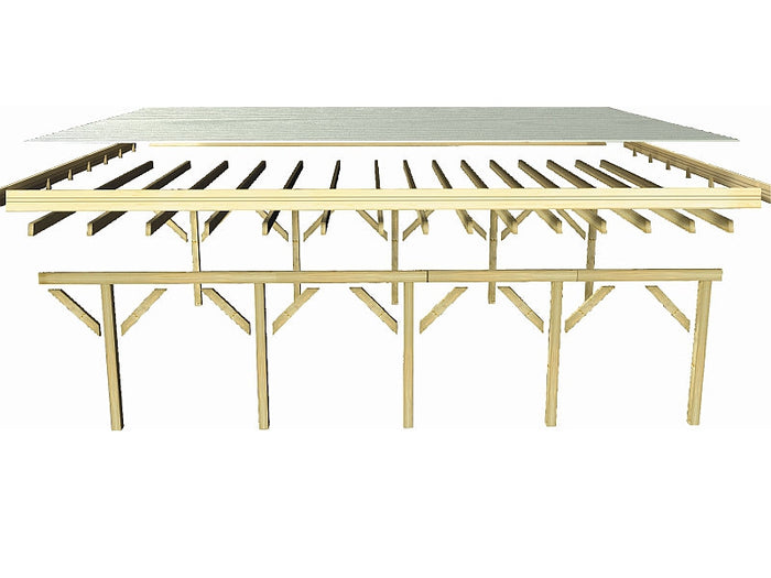 Karibu Carport Classic Doppel 1 ohne Einfahrtsbogen kdi