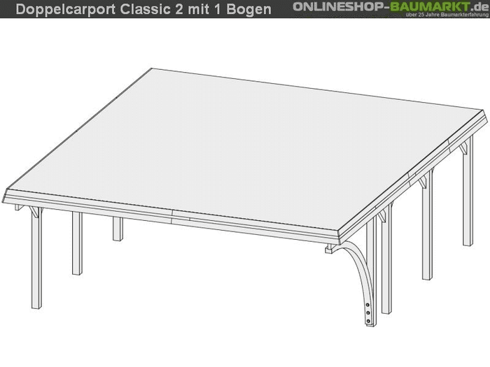 Karibu Carport Classic Doppel 2 mit 1 Einfahrtsbogen kdi