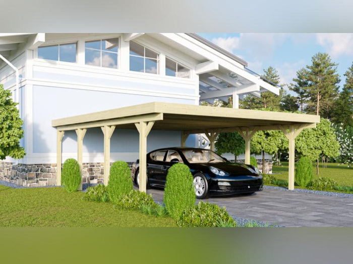 Karibu Carport Classic Doppel 2 ohne Einfahrtsbogen kdi