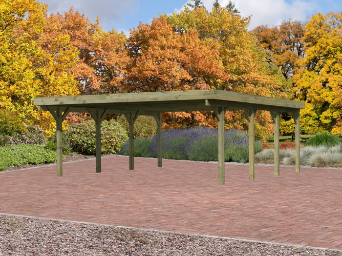 Karibu Carport Classic Doppel 2 ohne Einfahrtsbogen kdi