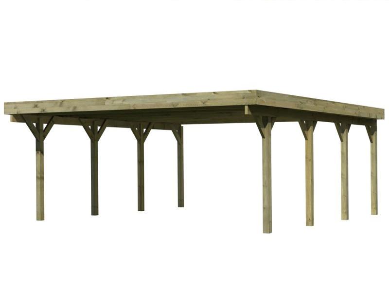 Karibu Carport Classic Doppel 2 ohne Einfahrtsbogen kdi