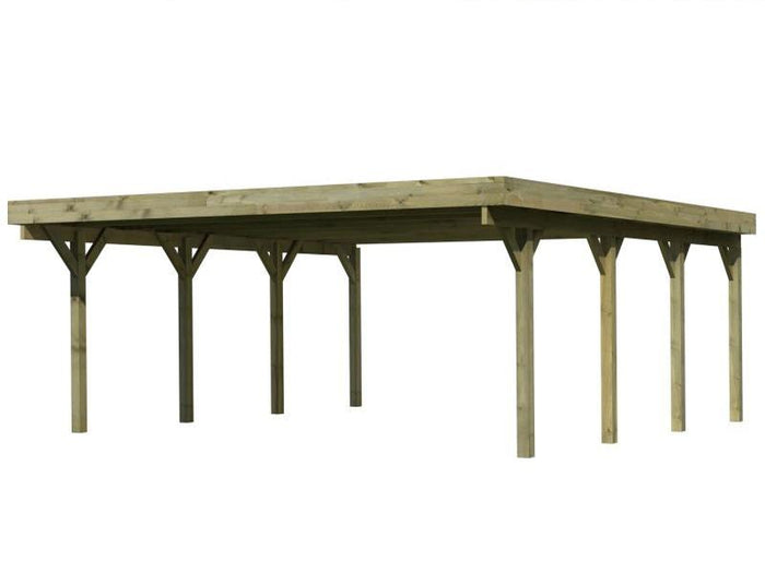 Karibu Carport Classic Doppel 2 ohne Einfahrtsbogen kdi