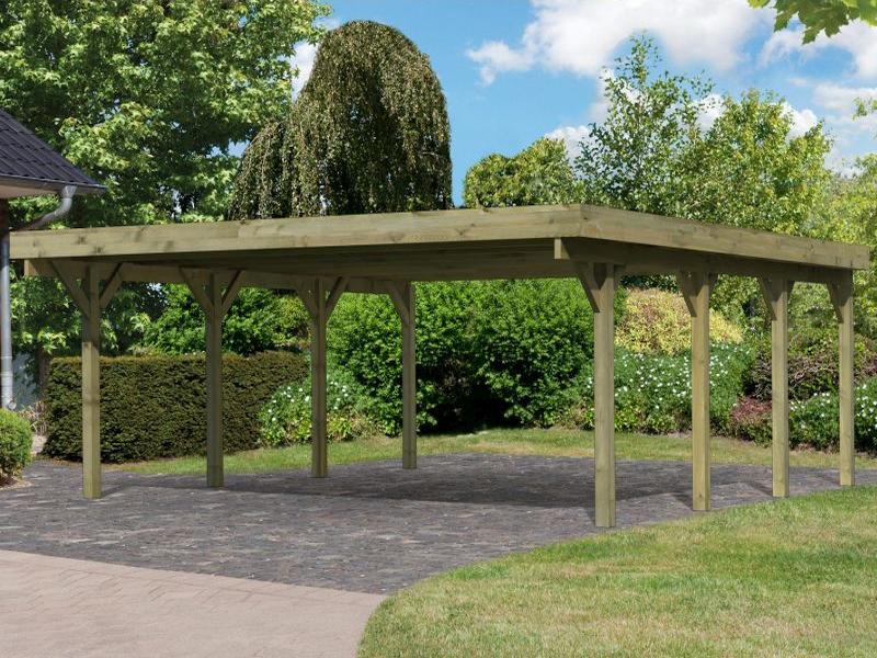 Karibu Carport Classic Doppel 2 ohne Einfahrtsbogen kdi