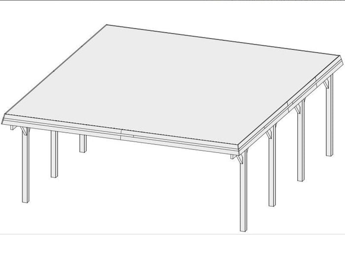 Karibu Carport Classic Doppel 2 ohne Einfahrtsbogen kdi