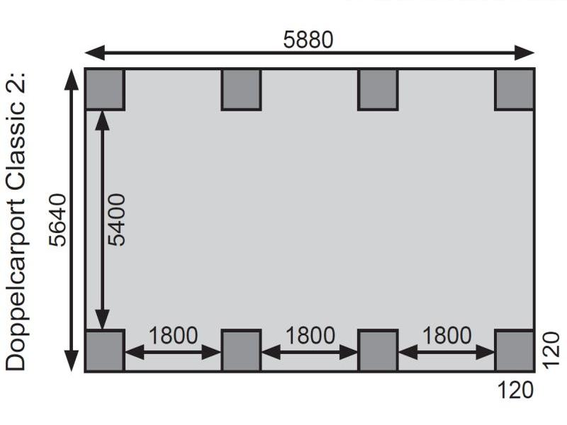 Karibu Carport Classic Doppel 2 ohne Einfahrtsbogen kdi