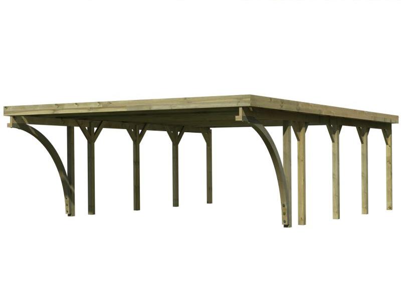 Karibu Carport Classic Doppel 3 mit 2 Einfahrtsbögen kdi