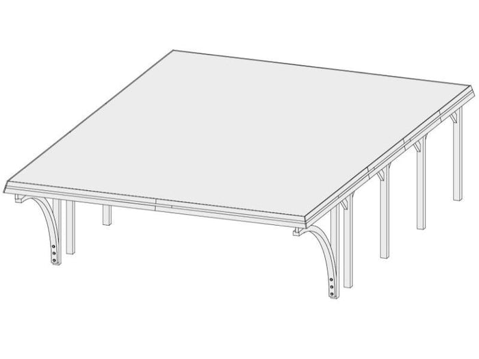 Karibu Carport Classic Doppel 3 mit 2 Einfahrtsbögen kdi