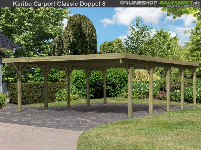 Karibu Carport Classic Doppel 3 ohne Einfahrtsbogen kdi