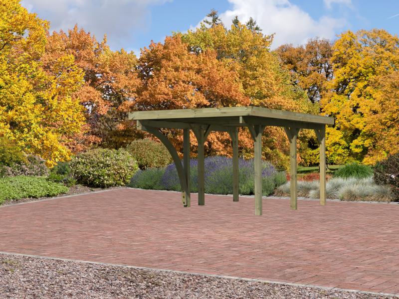 Karibu Carport Classic Einzel 1 mit 1 Einfahrtsbogen kdi