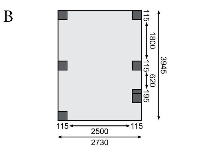 Karibu Carport Classic Einzel 1 mit 1 Einfahrtsbogen kdi