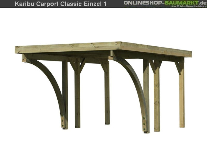 Karibu Carport Classic Einzel 1 mit 2 Einfahrtsbögen kdi