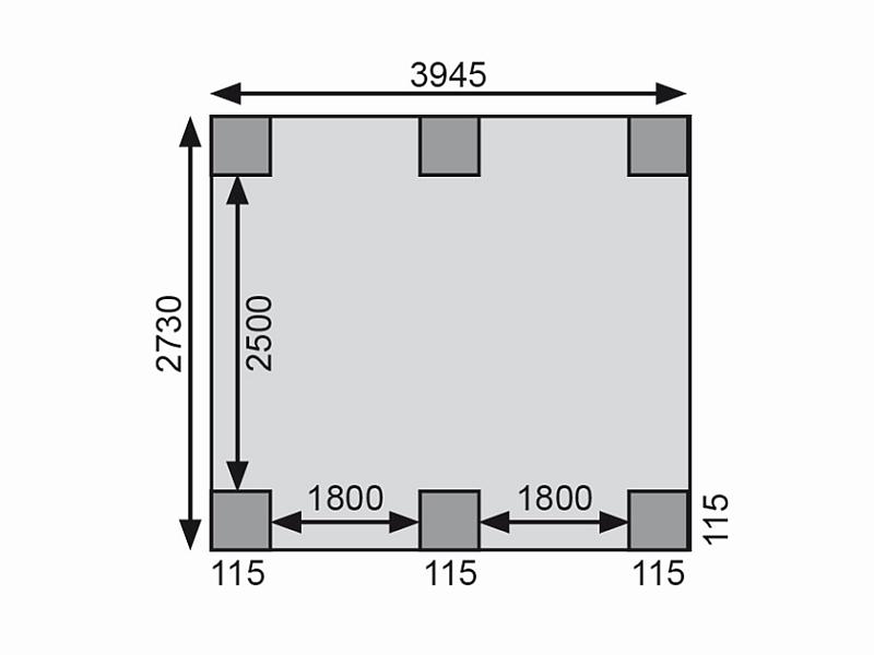 Karibu Carport Classic Einzel 1 ohne Einfahrtsbogen kdi