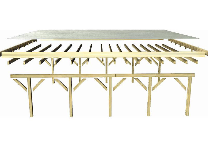 Karibu Carport Classic Einzel 1 ohne Einfahrtsbogen kdi