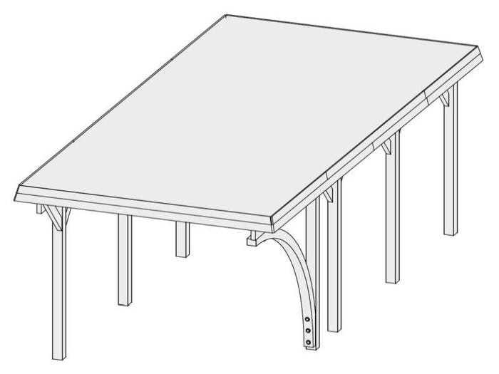 Karibu Carport Classic Einzel 2 mit 1 Einfahrtsbogen kdi