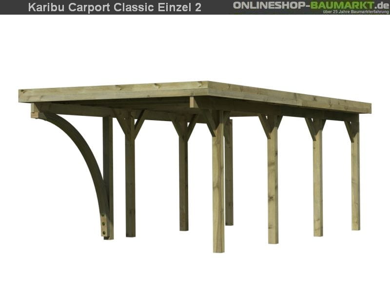Karibu Carport Classic Einzel 2 mit 1 Einfahrtsbogen kdi
