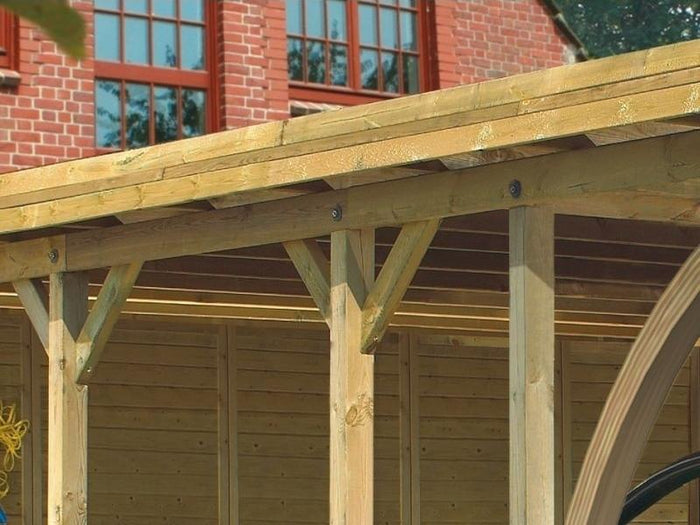 Karibu Carport Classic Einzel 2 mit 2 Einfahrtsbögen kdi