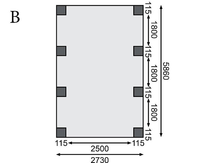 Karibu Carport Classic Einzel 2 ohne Einfahrtsbogen kdi
