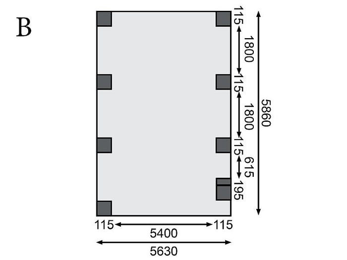 Karibu Carport Classic Einzel 2 ohne Einfahrtsbogen kdi