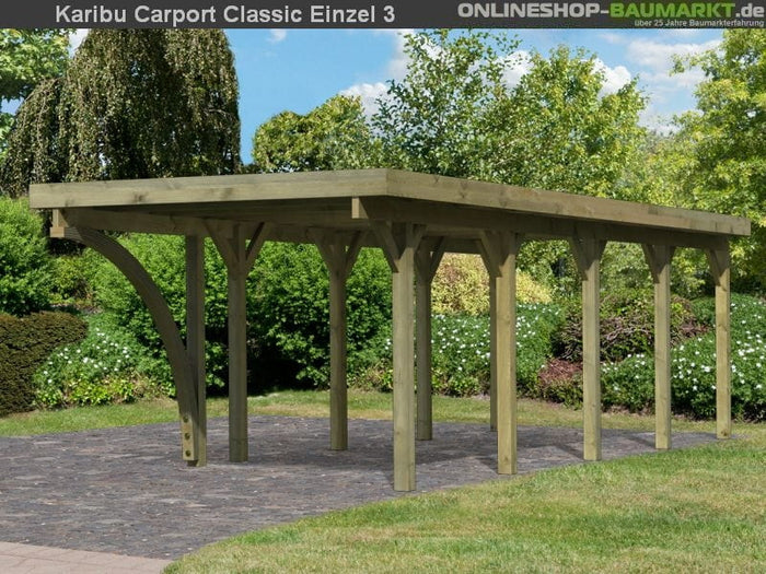 Karibu Carport Classic Einzel 3 mit 1 Einfahrtsbogen kdi