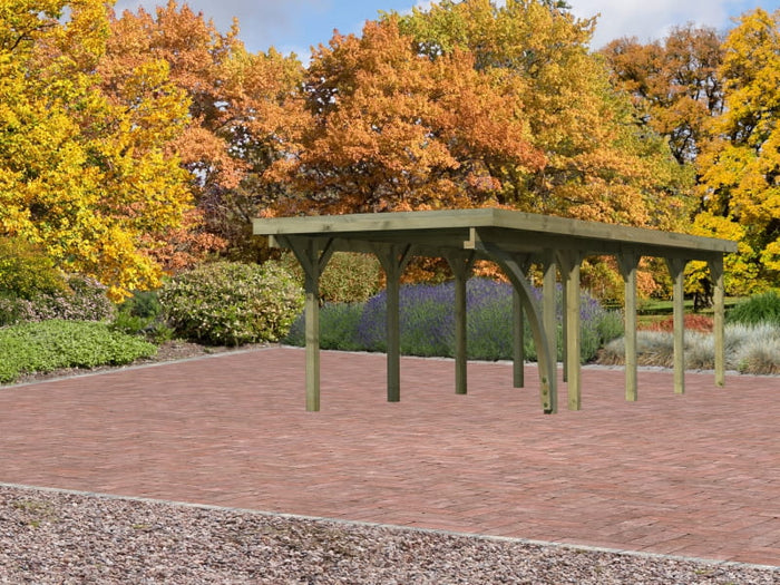 Karibu Carport Classic Einzel 3 mit 1 Einfahrtsbogen kdi