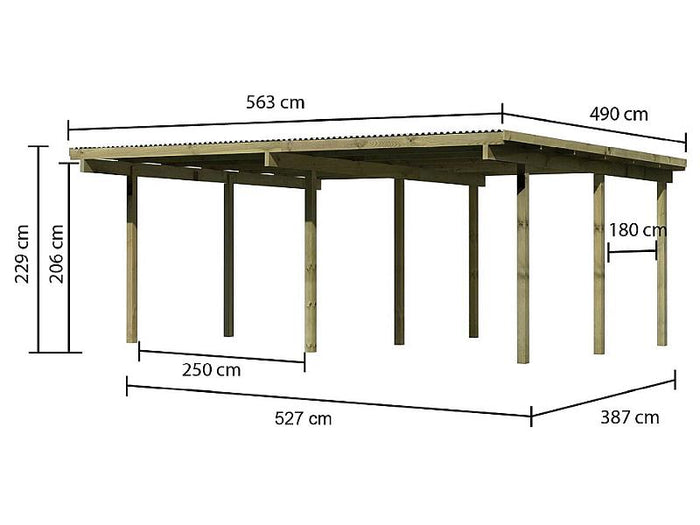 Karibu Doppelcarport ECO 1 Variante A kdi