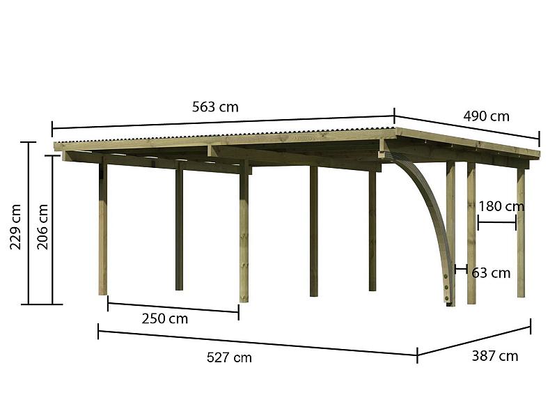 Karibu Doppelcarport ECO 1 Variante B kdi