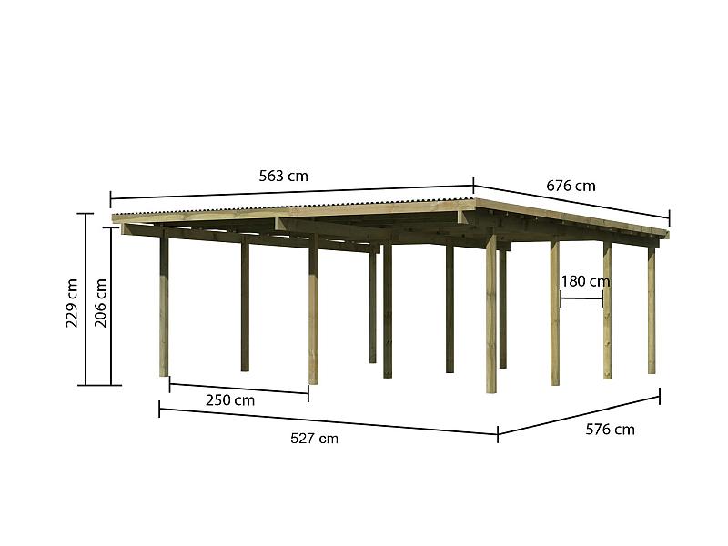 Karibu Doppelcarport ECO 2 Variante A kdi